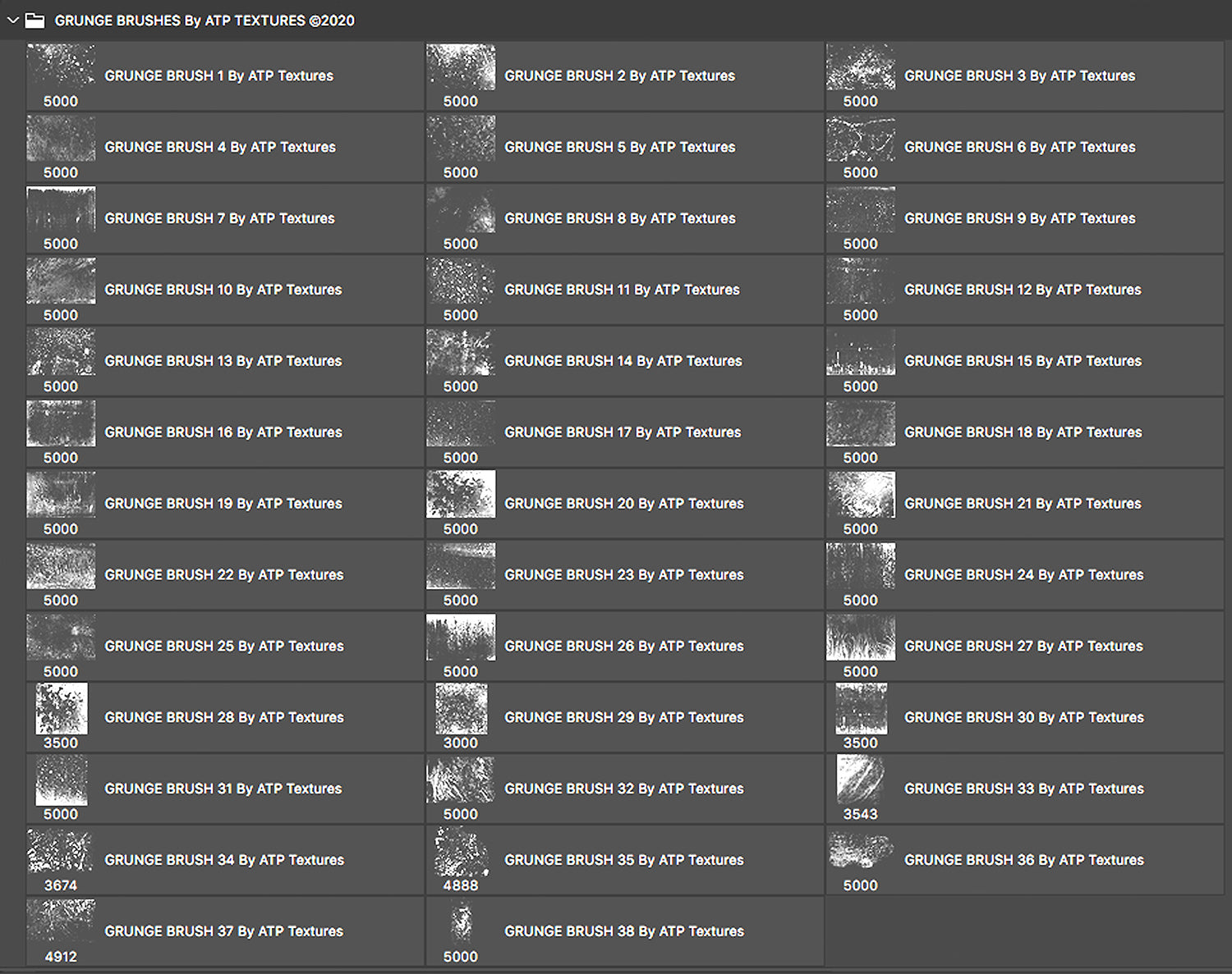 High Resolution Grunge and Grit Photoshop brushes for photography and digital design.  Digital Stamps for scrapbooking, photography and graphic design. Assets and Add ons. High resolution digital files.  ATP Textures 