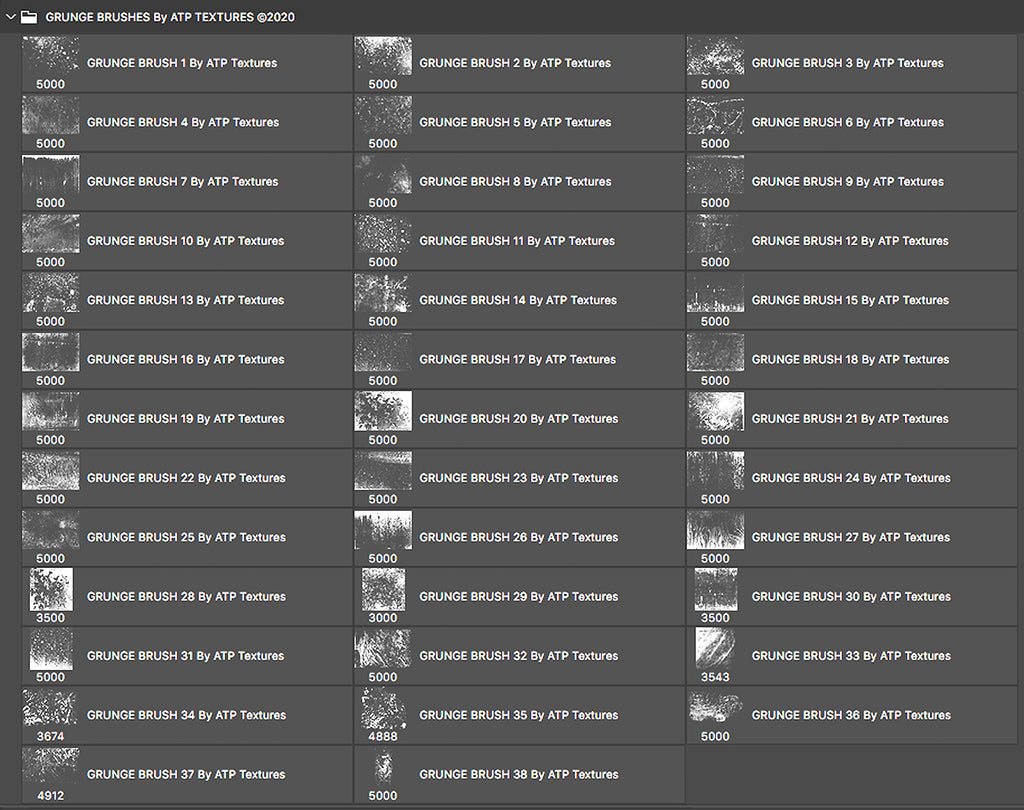 High Resolution Grunge and Grit Photoshop brushes for photography and digital design.  Digital Stamps for scrapbooking, photography and graphic design. Assets and Add ons. High resolution digital files.  ATP Textures 