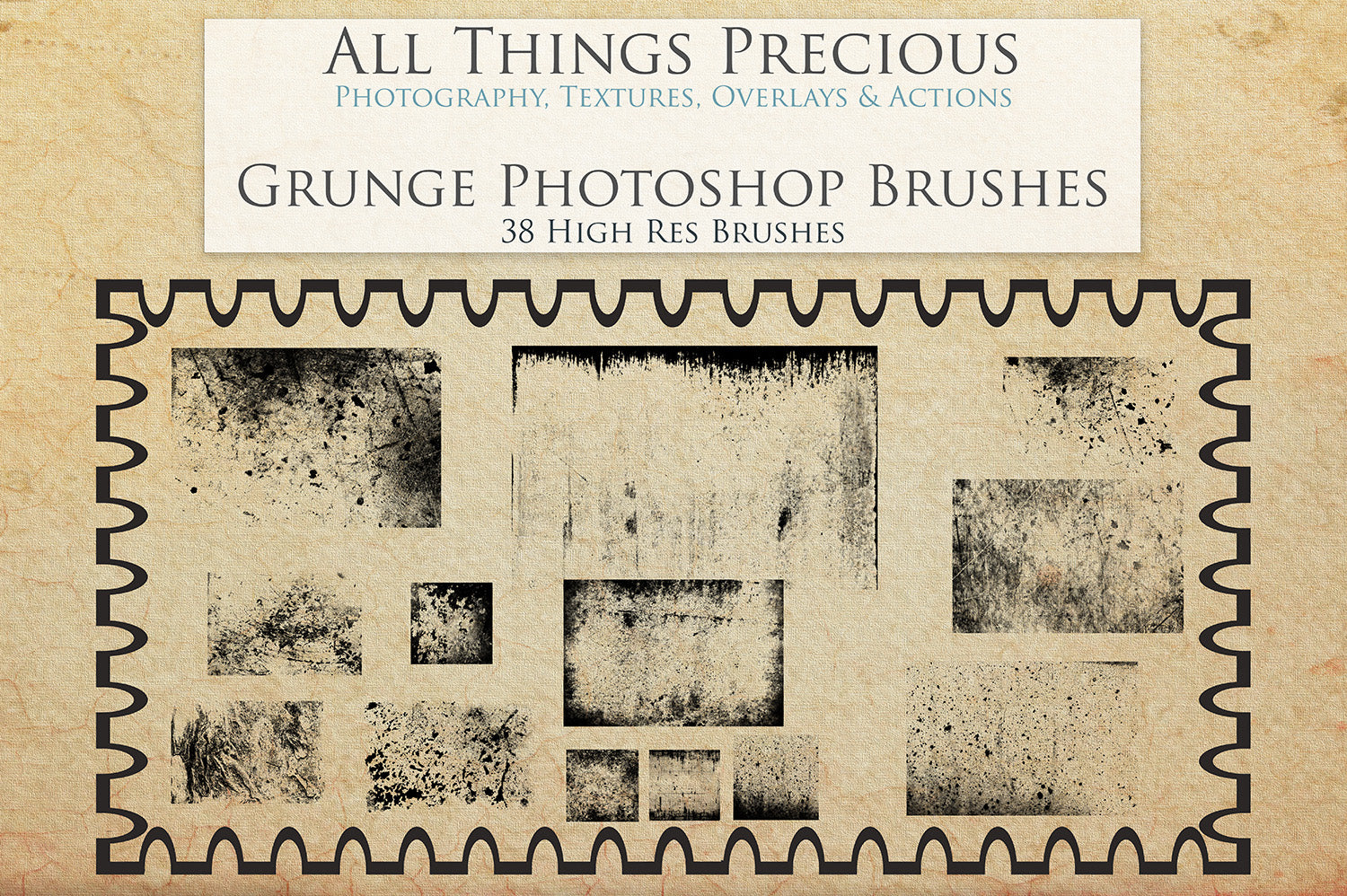 High Resolution Grunge and Grit Photoshop brushes for photography and digital design.  Digital Stamps for scrapbooking, photography and graphic design. Assets and Add ons. High resolution digital files.  ATP Textures 