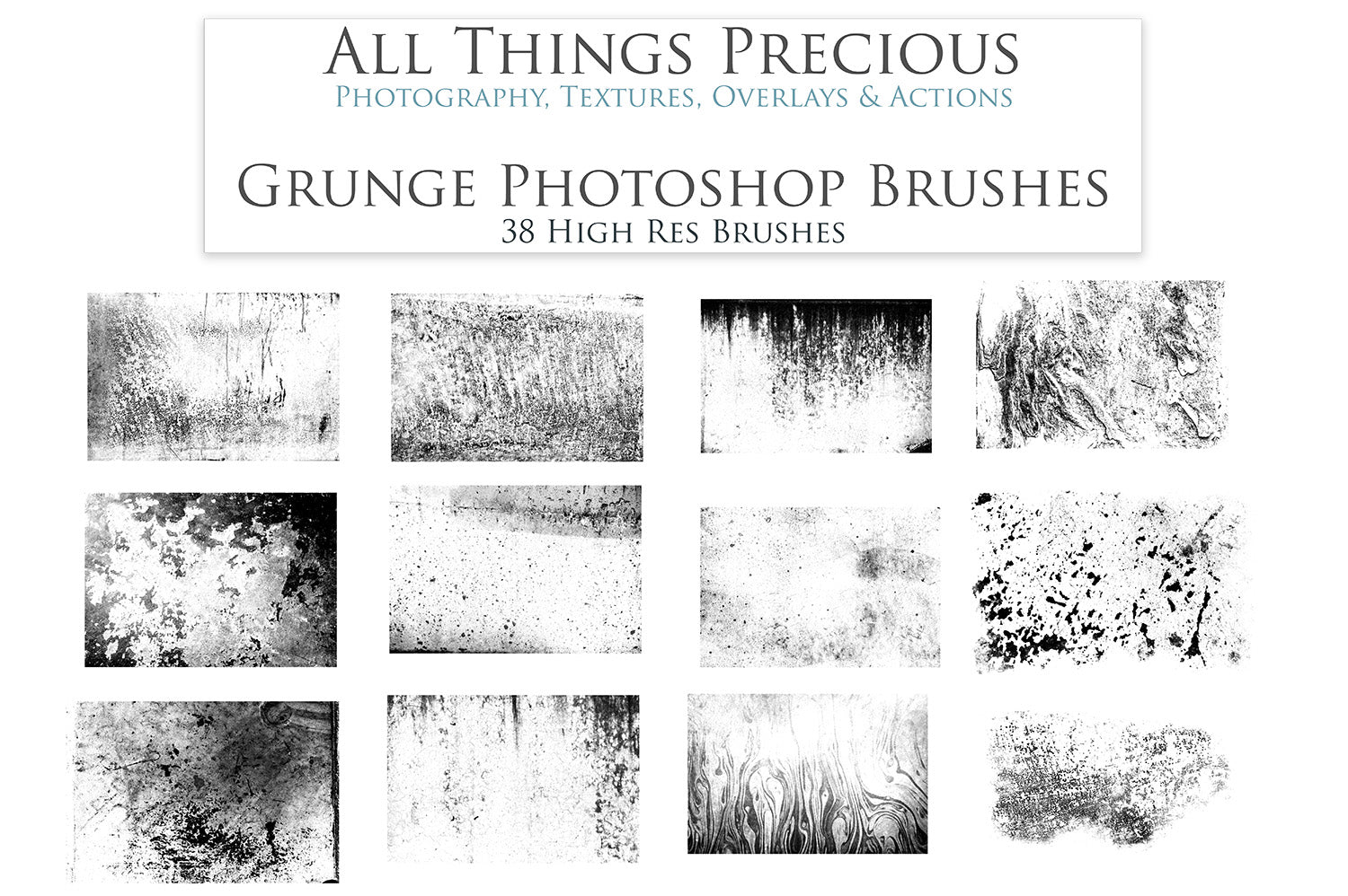 High Resolution Grunge and Grit Photoshop brushes for photography and digital design.  Digital Stamps for scrapbooking, photography and graphic design. Assets and Add ons. High resolution digital files.  ATP Textures 