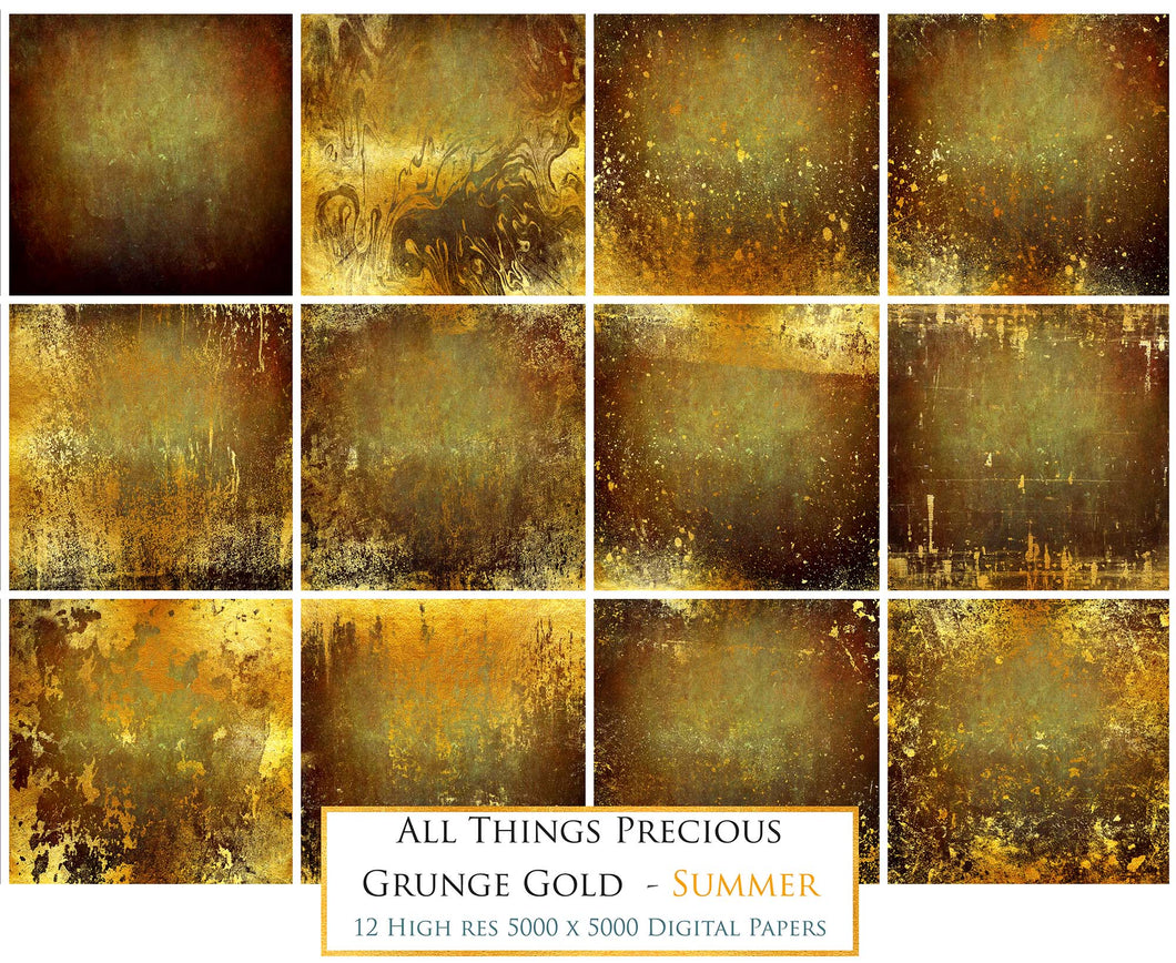 GRUNGE GOLD - SUMMER  Digital Papers