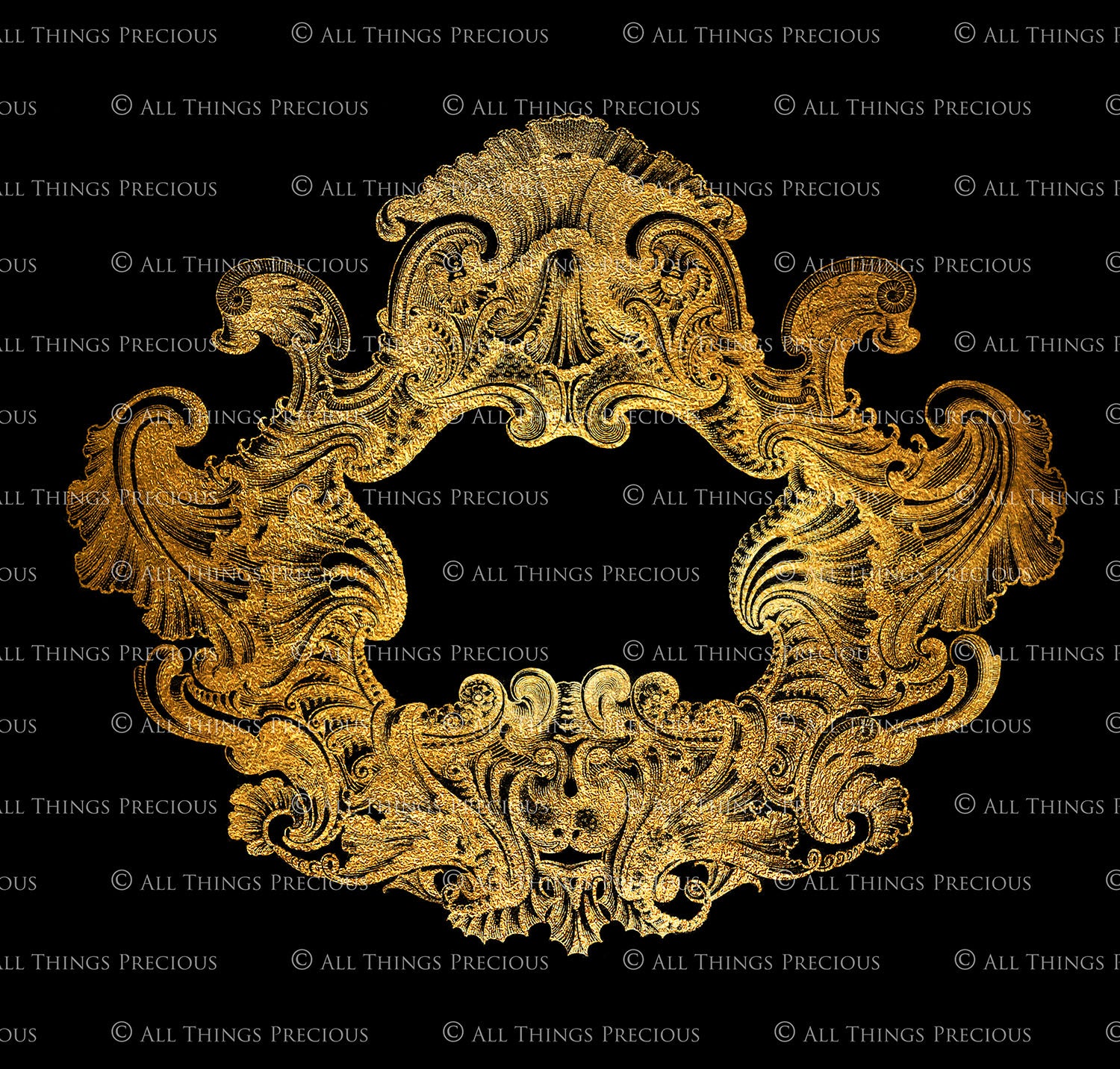 VINTAGE ORNAMENTAL GOLD Frames - Clipart