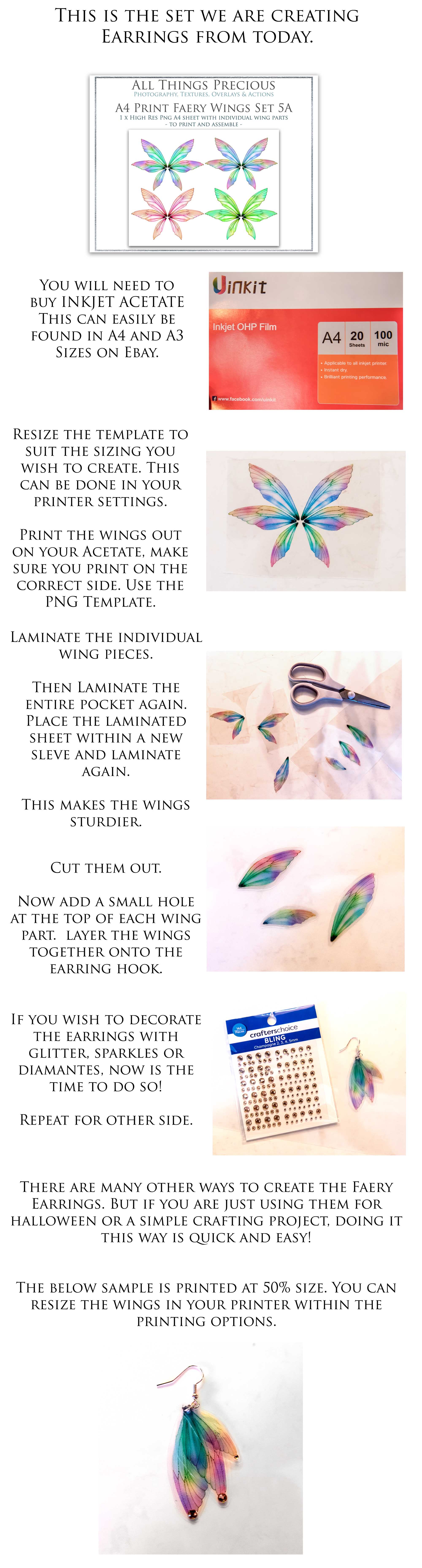 A4 PRINT FAIRY WINGS Set 15B - Printable Wings