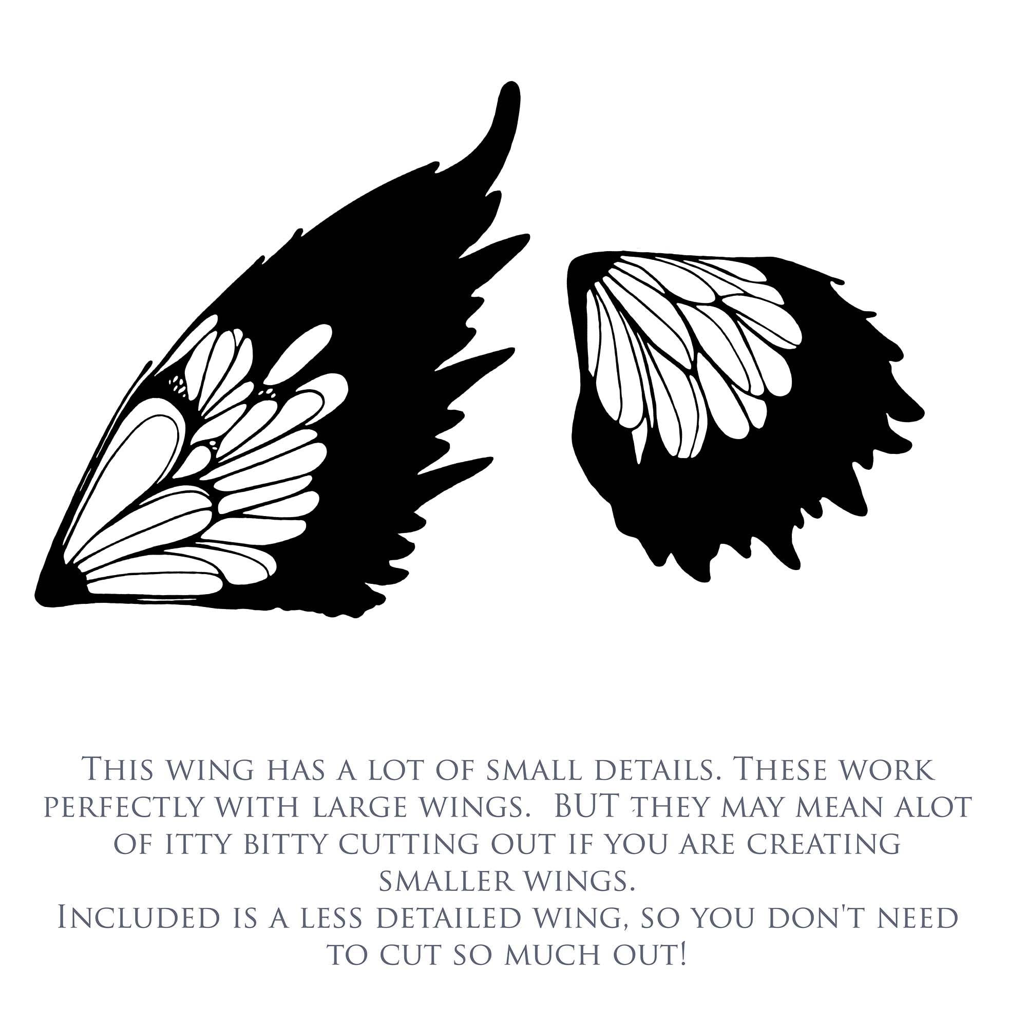 SVG & PNG Fairy/Angel Wing files for Cricut, Silhouette Cameo and other Cutting Machines. Create wearable fairy wings, all sizes. Perfect for Halloween Costumes, Fantasy, Cosplay, Photography. Prints, Wedding, Engagement, Baby Shower invitations, Sublimation Printing, Clip Art and more. Cut and assemble. ATP Textures.