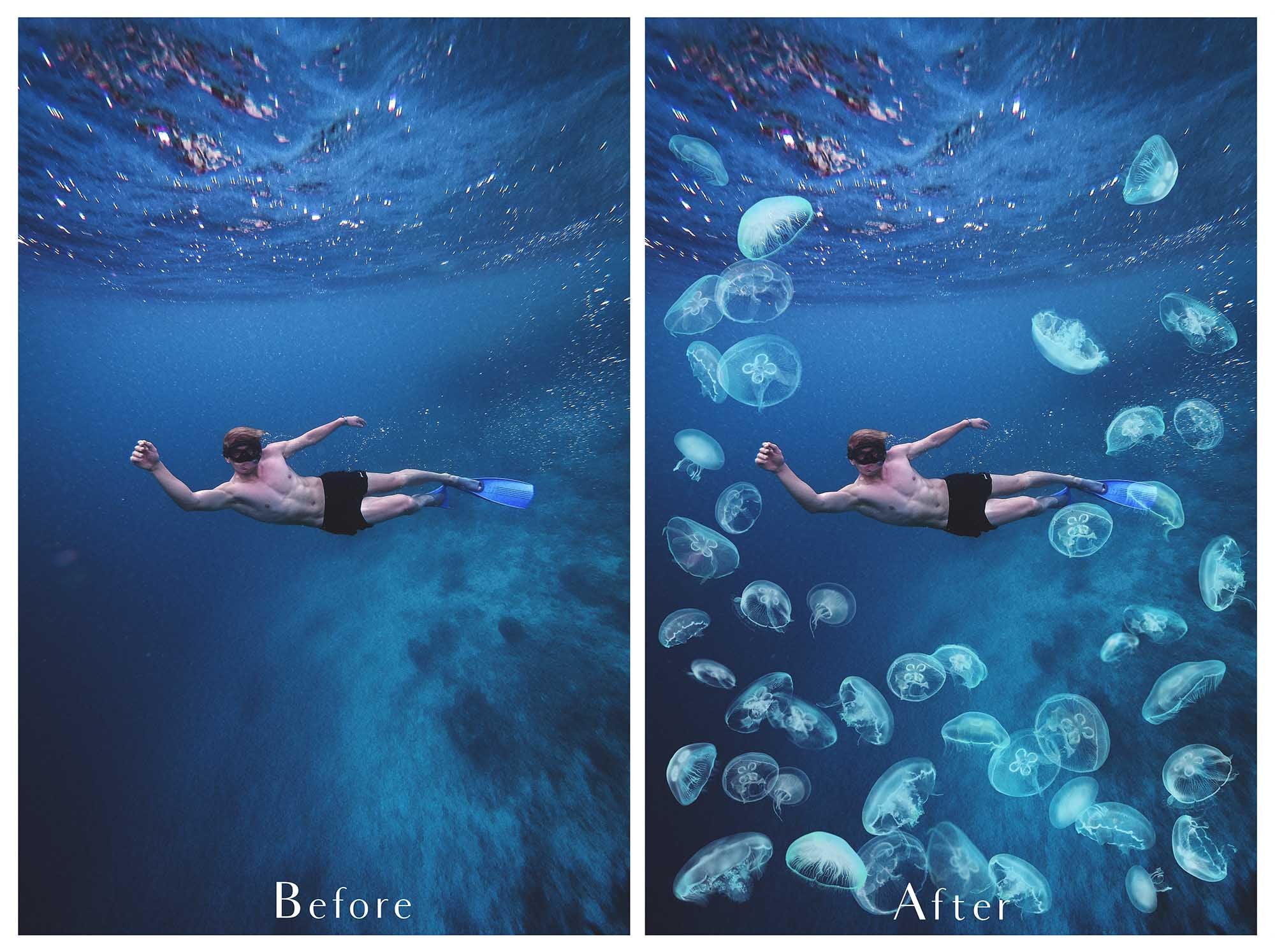 Png Overlays for photographer and digital artists. Jellyfish Overlays, Bubble Overlays, fine art photo overlays by ATP textures. High resolution, 300dpi.