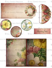 Load image into Gallery viewer, TEA ROSE Printable JUNK JOURNAL - Digital Scrapbooking
