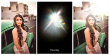 Load image into Gallery viewer, Jpeg Overlays for photographers. High resolution, Photoshop, Overlays bundle, Sunlight Overlays, Lens Flare, Sun flare, Light Leak Overlays by ATP textures.
