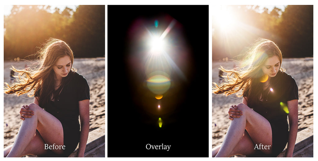 Lens flare, Sun flare overlays for photography, sunlight, light beams for summer sunshine photos. Photoshop, Digital scrapbooking. Transparent, high resolution files for photographers. PNG overlays for fantasy digital art, Child portraiture. Digital download. Graphic effects. ATP Textures