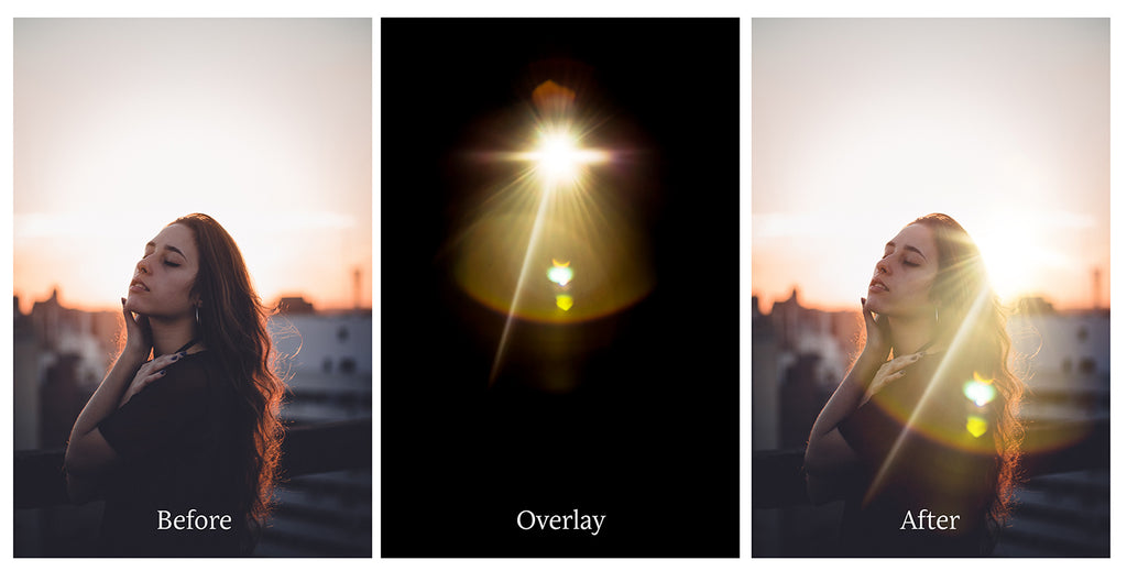 Lens flare, Sun flare overlays for photography, sunlight, light beams for summer sunshine photos. Photoshop, Digital scrapbooking. Transparent, high resolution files for photographers. PNG overlays for fantasy digital art, Child portraiture. Digital download. Graphic effects. ATP Textures