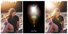 Load image into Gallery viewer, Jpeg Sun Flare Overlays for Photoshop.Sunshine, Sunlight, Photography Overlay, Digital Background, Lens Flare Overlays High Resolution Overlays by ATP textures.
