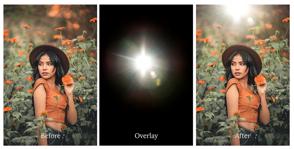 Lens flare, Sun flare overlays for photography, sunlight, light beams for summer sunshine photos. Photoshop, Digital scrapbooking. Transparent, high resolution files for photographers. PNG overlays for fantasy digital art, Child portraiture. Digital download. Graphic effects. ATP Textures