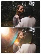 Load image into Gallery viewer, Jpeg Overlays for photographers. High resolution, Photoshop, Overlays bundle, Sunlight Overlays, Lens Flare, Sun flare, Light Leak Overlays by ATP textures.
