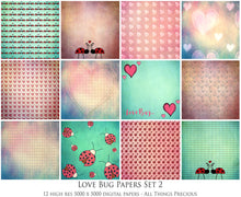Load image into Gallery viewer, LOVE BUG Digital Papers Set 2 - Free Download
