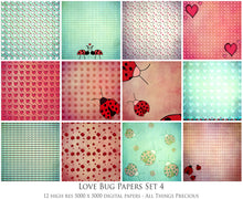 Load image into Gallery viewer, LOVE BUG Digital Papers Set 4 - Free Download
