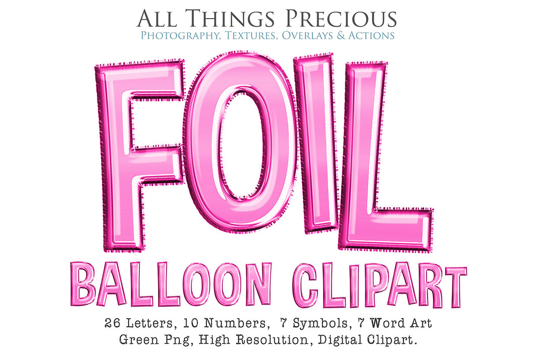 FOIL BALLOON LETTERS Clipart - PINK - FREE DOWNLOAD