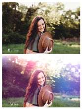 Load image into Gallery viewer, 24 LIGHT LEAK FLARE Set 3 Digital Overlays
