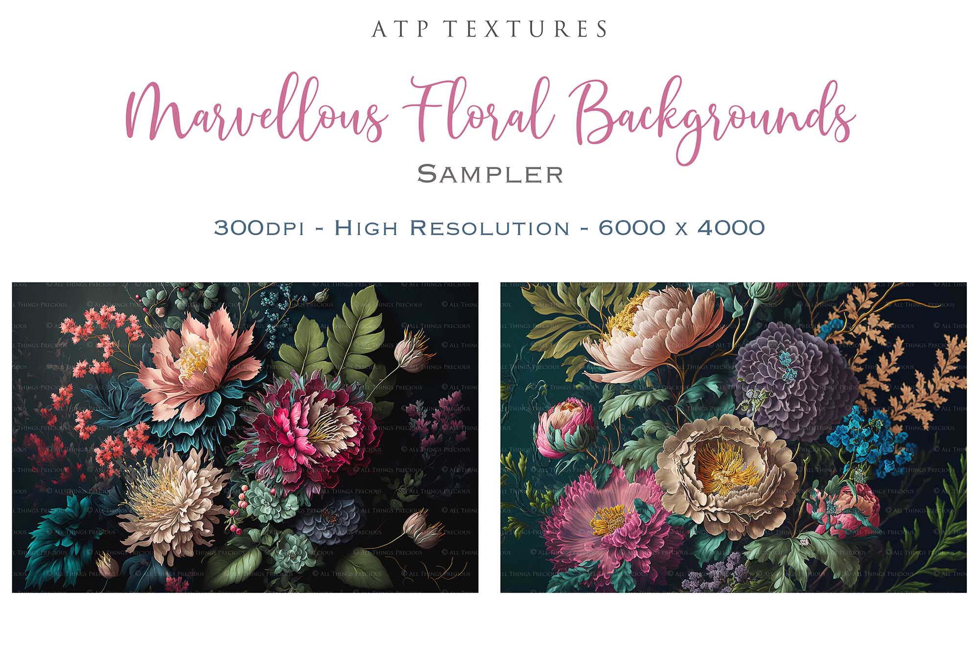 Marvellous floral backgrounds! Fine Art High Resolution Overlays for Photographers, Digital Art and Scrapbooking. Photoshop Photography. Fine art realistic. In high resolution, perfect for your next edit or project! Png graphic photography assets. Sublimation art. ATP Textures