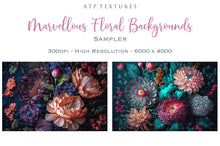 Load image into Gallery viewer, Digital Background for photography, digital art and print. Flower backgrounds are in high resolution, 300dpi, in rich colours. These are created in AI and have been edited, resized and created with photographers in mind. Print as a backdrop or art.
