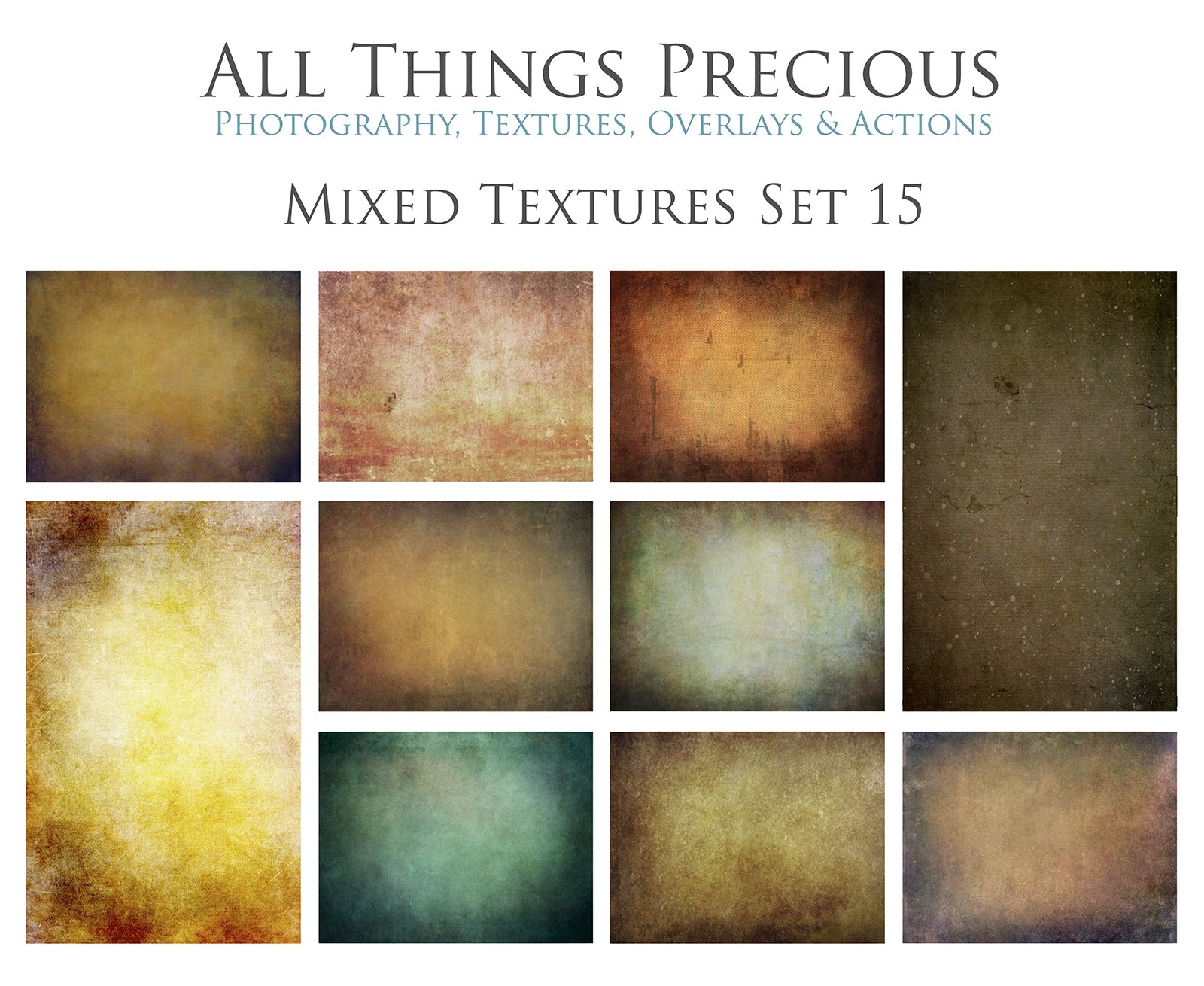 Mixed bundle textures. Fine art texture for photographers, digital editing. Photo Overlays. Antique, Vintage, Grunge, Light, Dark Bundle. Textured printable Canvas, Colour, Monochrome, Bundle. High resolution, 300dpi Graphic Assets for photography, digital scrapbooking and design. By ATP Textures
