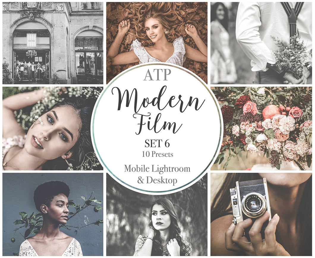 MODERN FILM Set 6 Lightroom Presets - For Mobile and Desktop