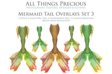 Load image into Gallery viewer, MERMAID TAILS Set 3 - Digital Overlays
