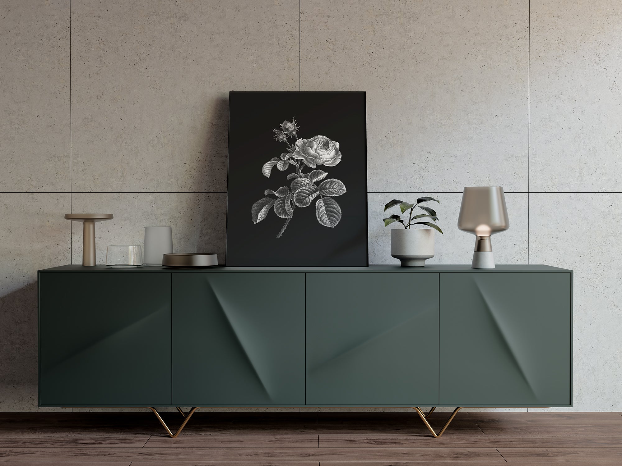 Floral BLACK No.1 - DIGITAL PRINT