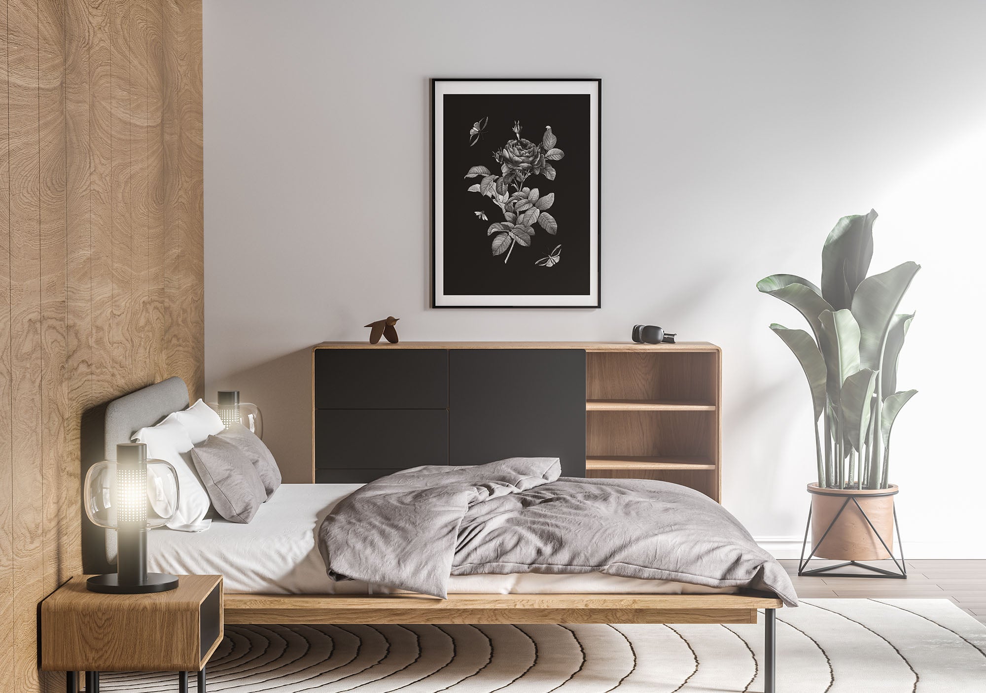 Floral BLACK No.3 - DIGITAL PRINT