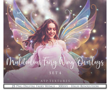 Load image into Gallery viewer, 25 Png MULTICOLOURED FAIRY WING Overlays Set 4
