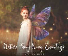 Load image into Gallery viewer, Fairy Wing Overlays For Photographers, Photoshop, Digital art and Creatives. Butterfly fairy wings, Png overlays for photoshop. Photography editing. High resolution, 300dpi. Overlay for photography. Digital stock and resources. Graphic design. Wings for Photos. Colourful Faerie Wings. Overlays for Edits. 
