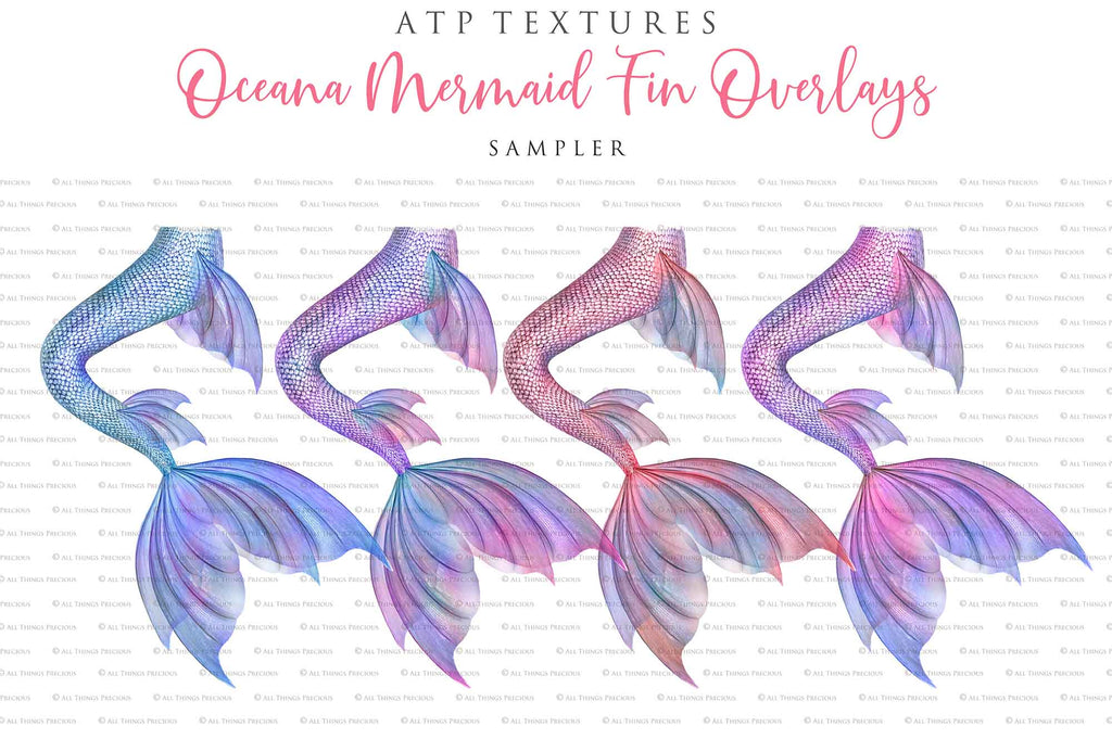 Png transparent Mermaid Tail fin overlays in colourful tints. By ATP Textures Ocean undersea digital backgrounds.