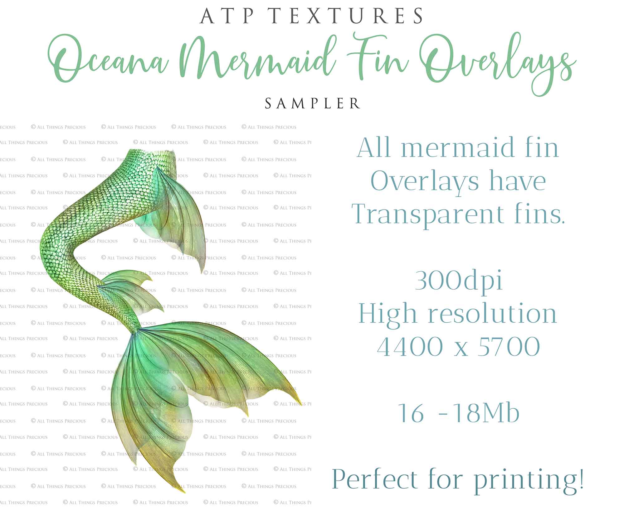 OCEANA MERMAID FINS - Digital Overlays – ATP Textures