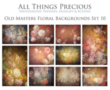 Load image into Gallery viewer, 10 OLD MASTERS Floral Background TEXTURES / DIGITAL BACKDROPS  - Set 10
