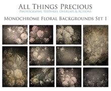 Load image into Gallery viewer, 10 OLD MASTERS MONOCHROME Floral Background TEXTURES - Set 1

