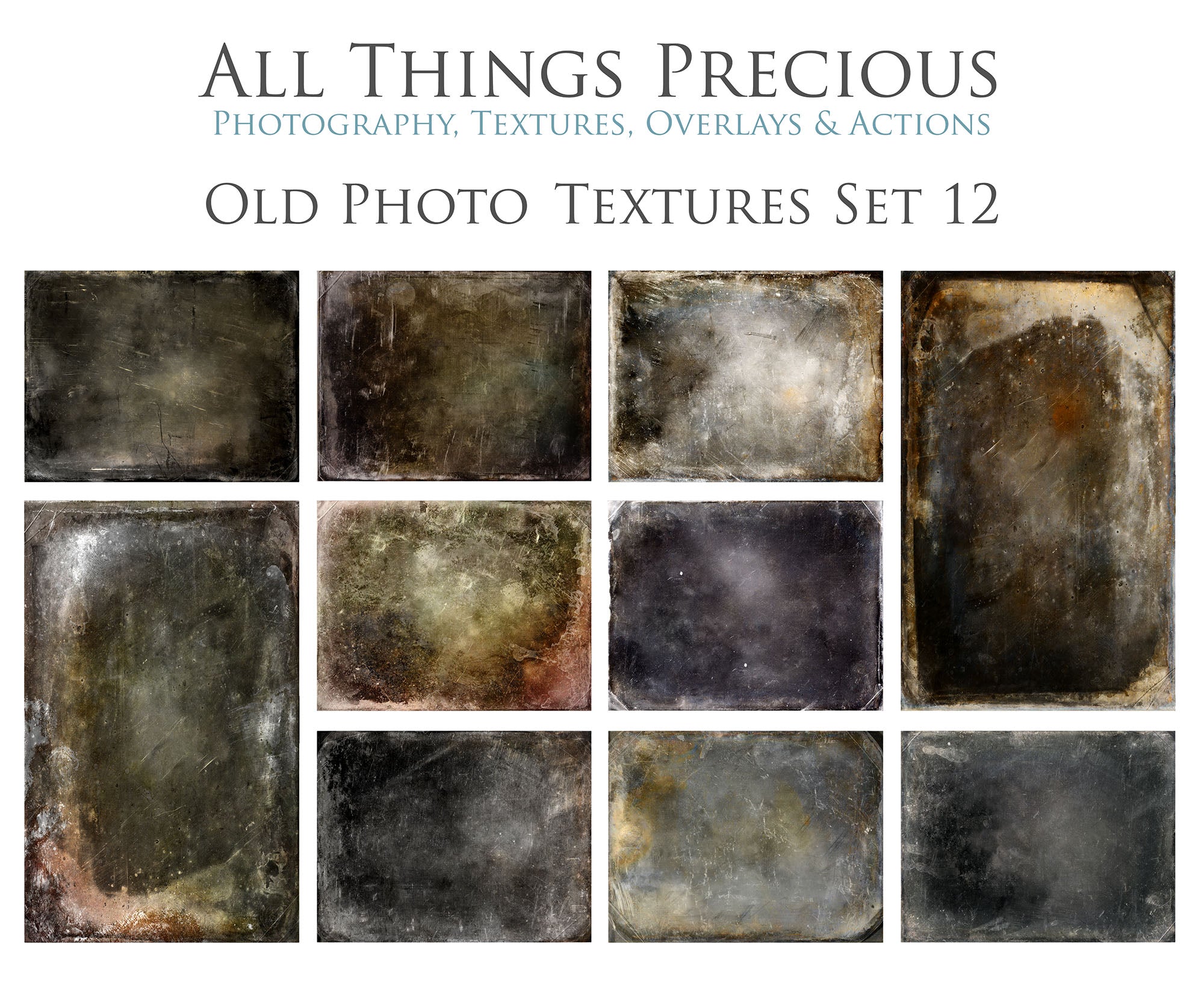 Old Photo Textures Frame. Tintype  Digital Backdrop. Fine art texture for photographers. Photo Overlays. Antique, Old World, Grunge, Abstract wall decor bundle. Textured Background. Printable backdrop, Print Bundle. High resolution, 300dpi Graphic Assets for photography, scrapbooking, design. By ATP Textures