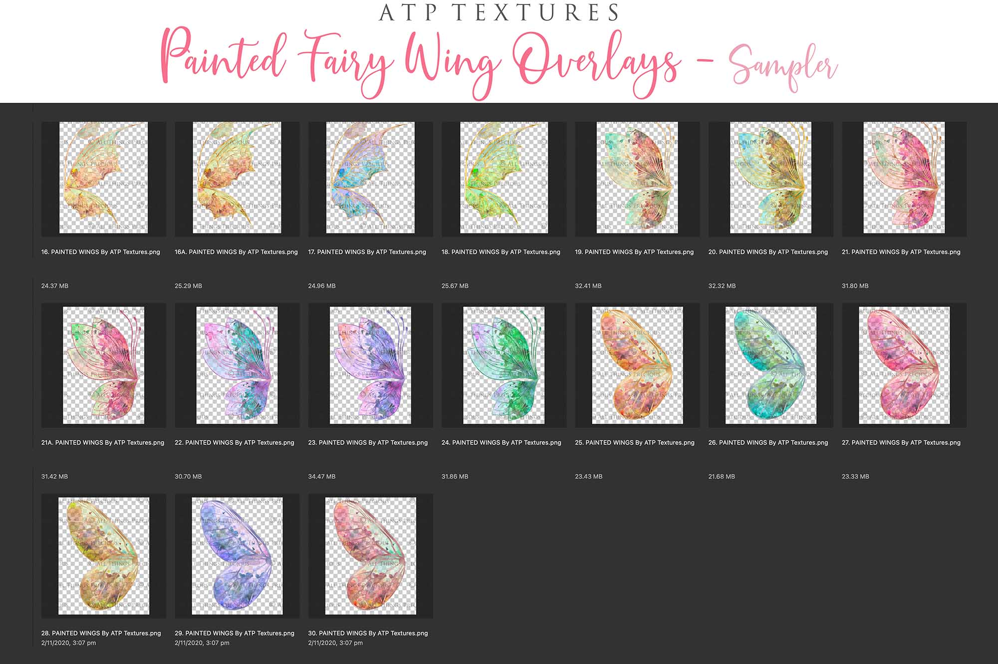 Fairy Wings Overlays For Photography, Photoshop, Digital art and Creatives. Transparent, high resolution wings for photographers. These are gorgeous PNG overlays for fantasy digital art and Child portraiture. colour, White fairy wings. Photo Overlays. Digital download. Graphic effects. ATP Textures