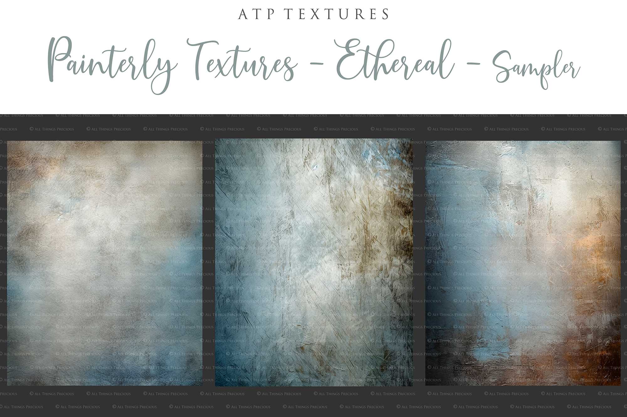 15 Painterly Textures / Digital Backgrounds - ETHEREAL - Set 1