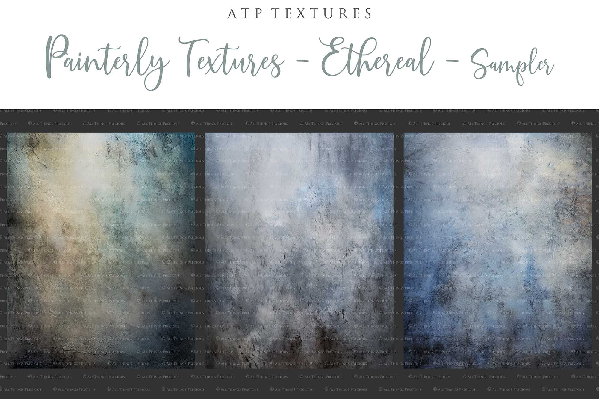 15 Painterly Textures / Digital Backgrounds - ETHEREAL - Set 3