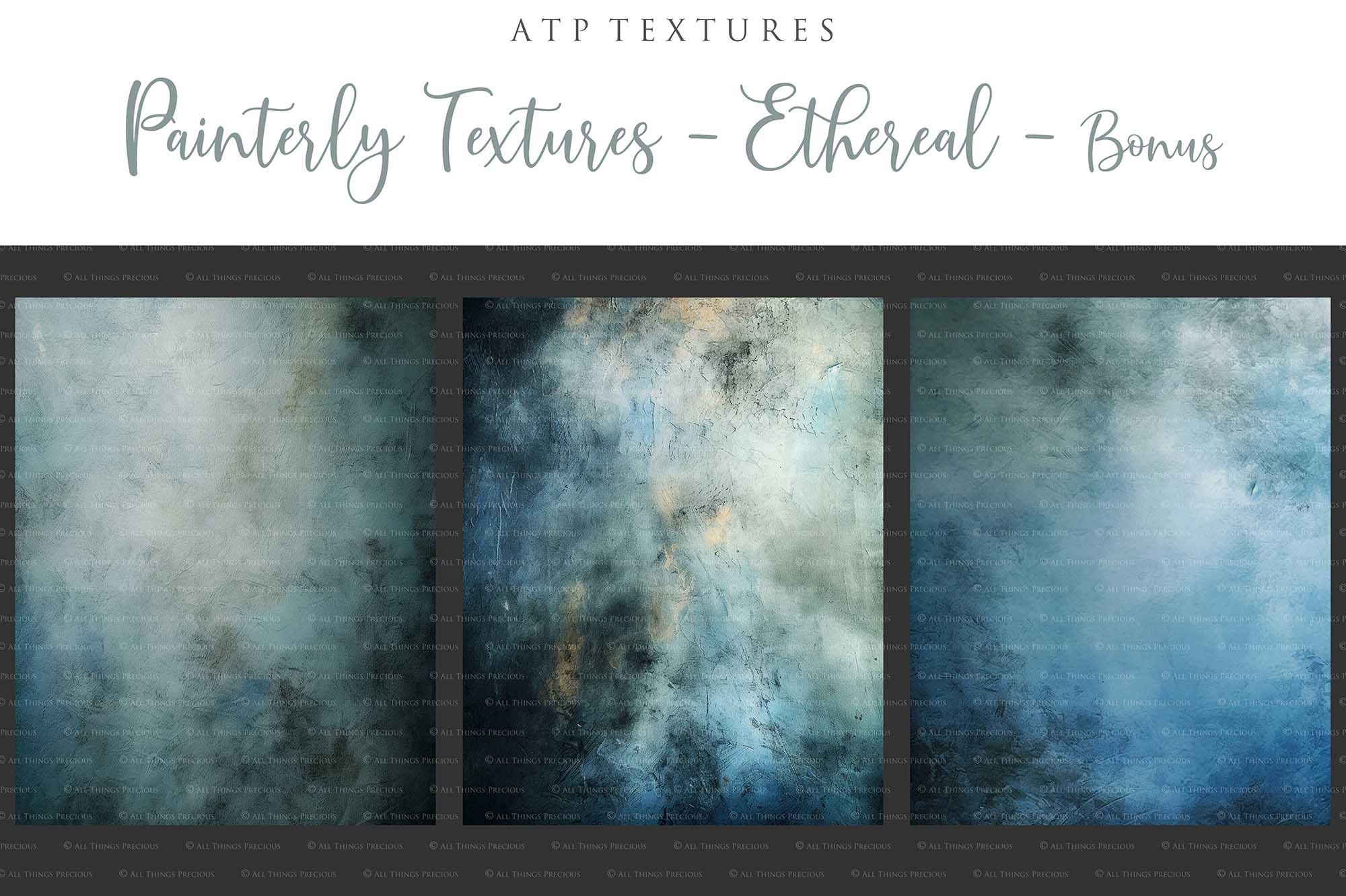 15 Painterly Textures / Digital Backgrounds - ETHEREAL - Set 4