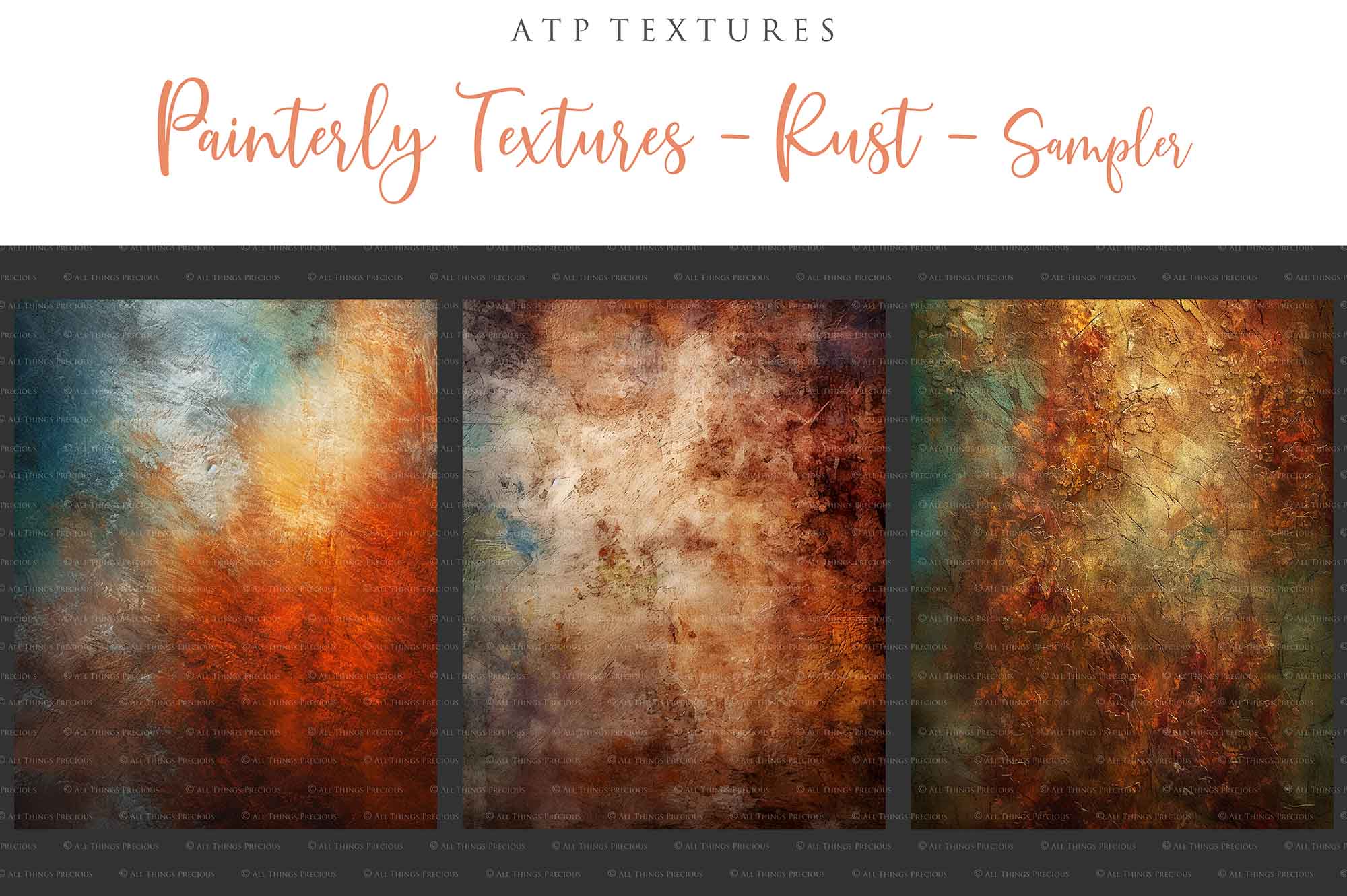 15 Painterly Textures - RUST - Set 1