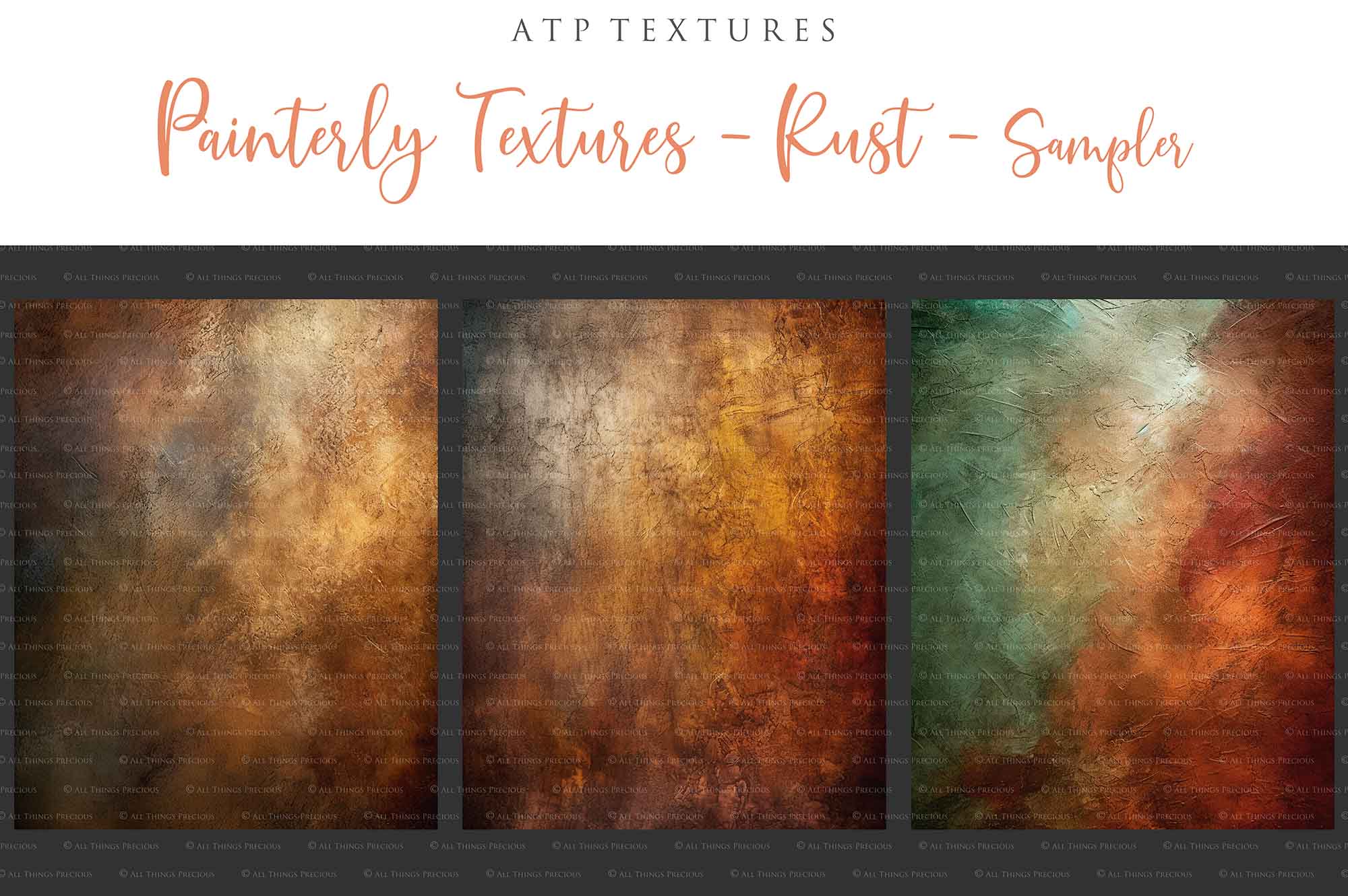15 Painterly Textures - RUST - Set 2