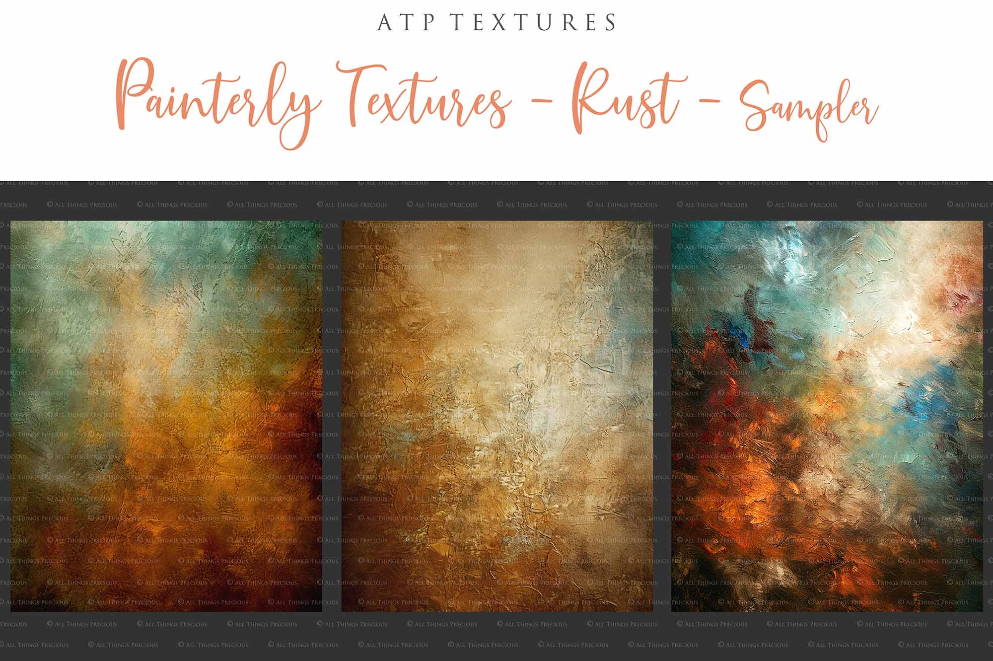 15 Painterly Textures - RUST - Set 4