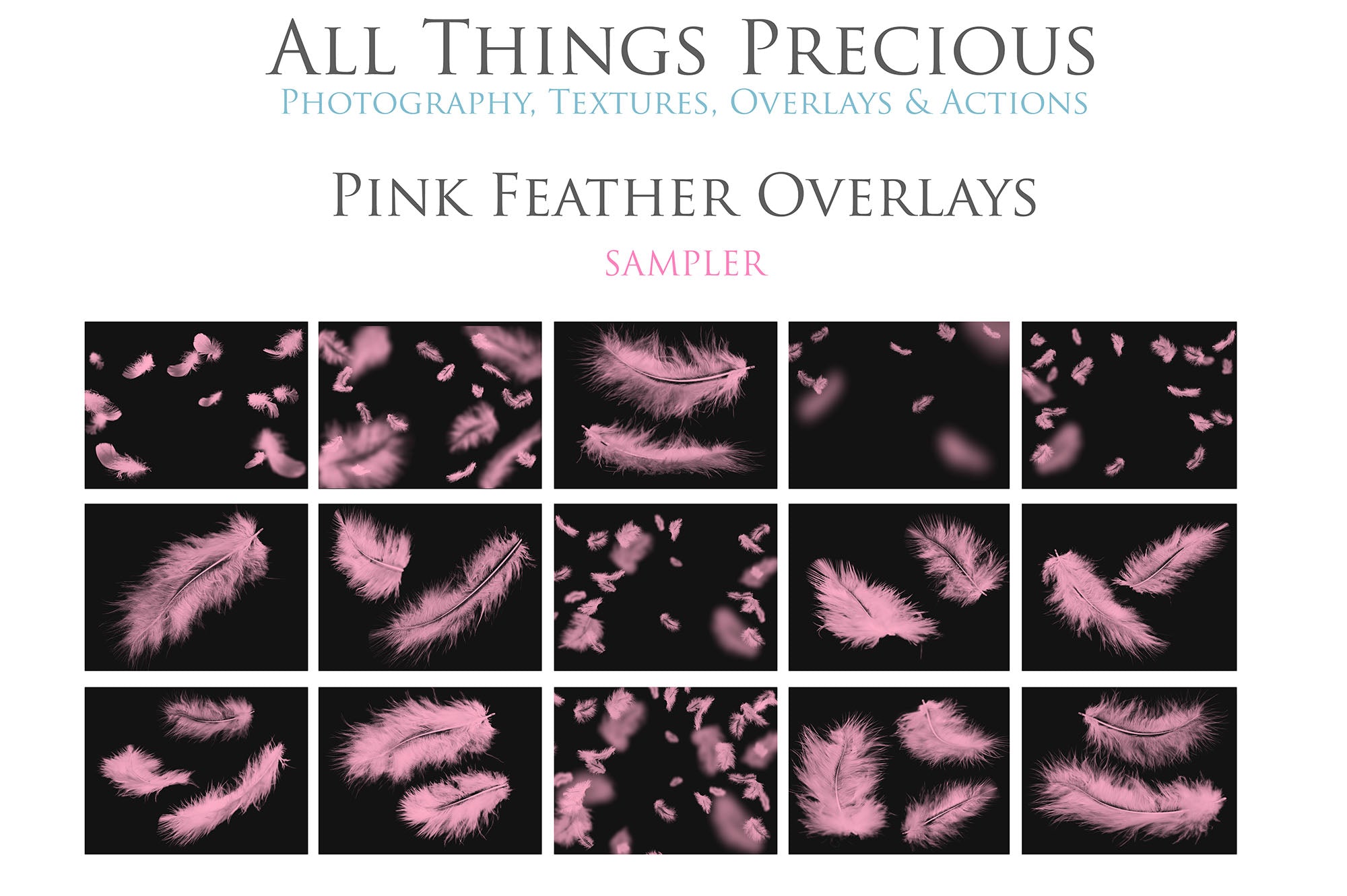 PINK FEATHER Digital Overlays