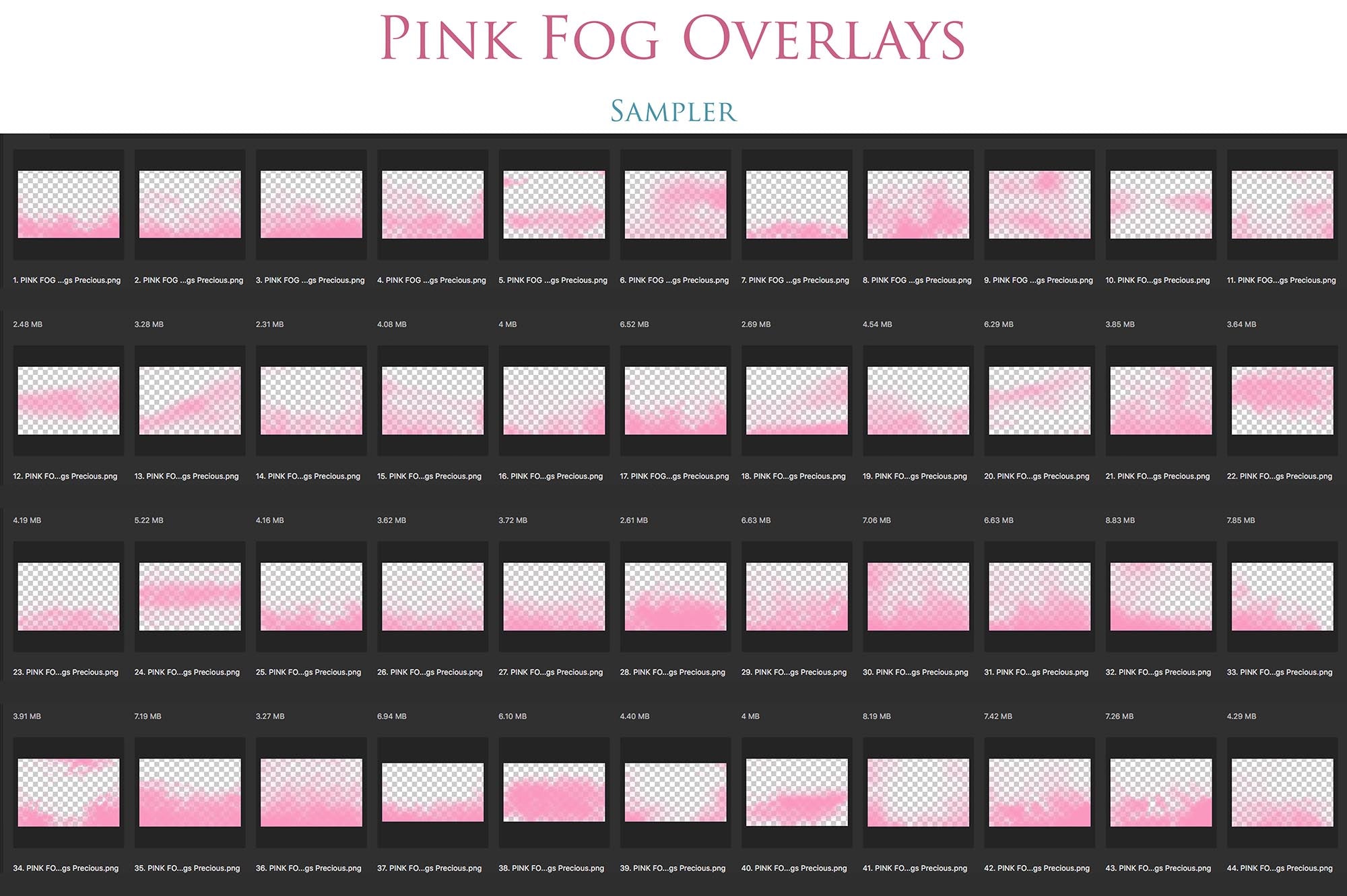 Pink Fog Overlays. Fine Art High Resolution Overlays for Photographers, Digital Art and Scrapbooking. Photoshop Photography. Fine art realistic. Printable wall art decor. In high resolution, perfect for your next edit or project! Png graphic photography assets. Sublimation art. ATP Textures