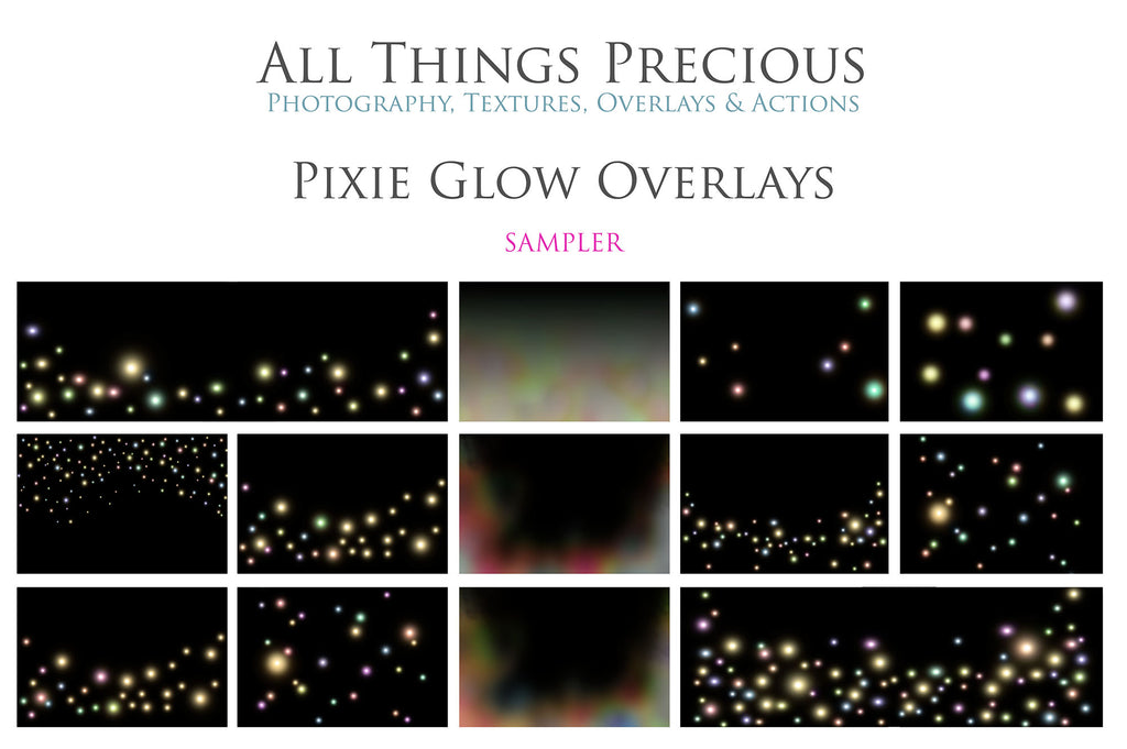 Pixie glows add to photography. Fine Art Overlays for Photographers, Digital Art and Scrapbooking. Photoshop. Fine art realistic. Printable graphic assets. In high resolution, perfect for your next edit or project! Png colourful sparkles. Sublimation art. ATP Textures