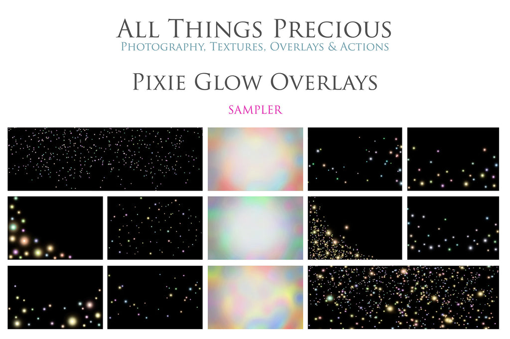 Pixie glows add to photography. Fine Art Overlays for Photographers, Digital Art and Scrapbooking. Photoshop. Fine art realistic. Printable graphic assets. In high resolution, perfect for your next edit or project! Png colourful sparkles. Sublimation art. ATP Textures