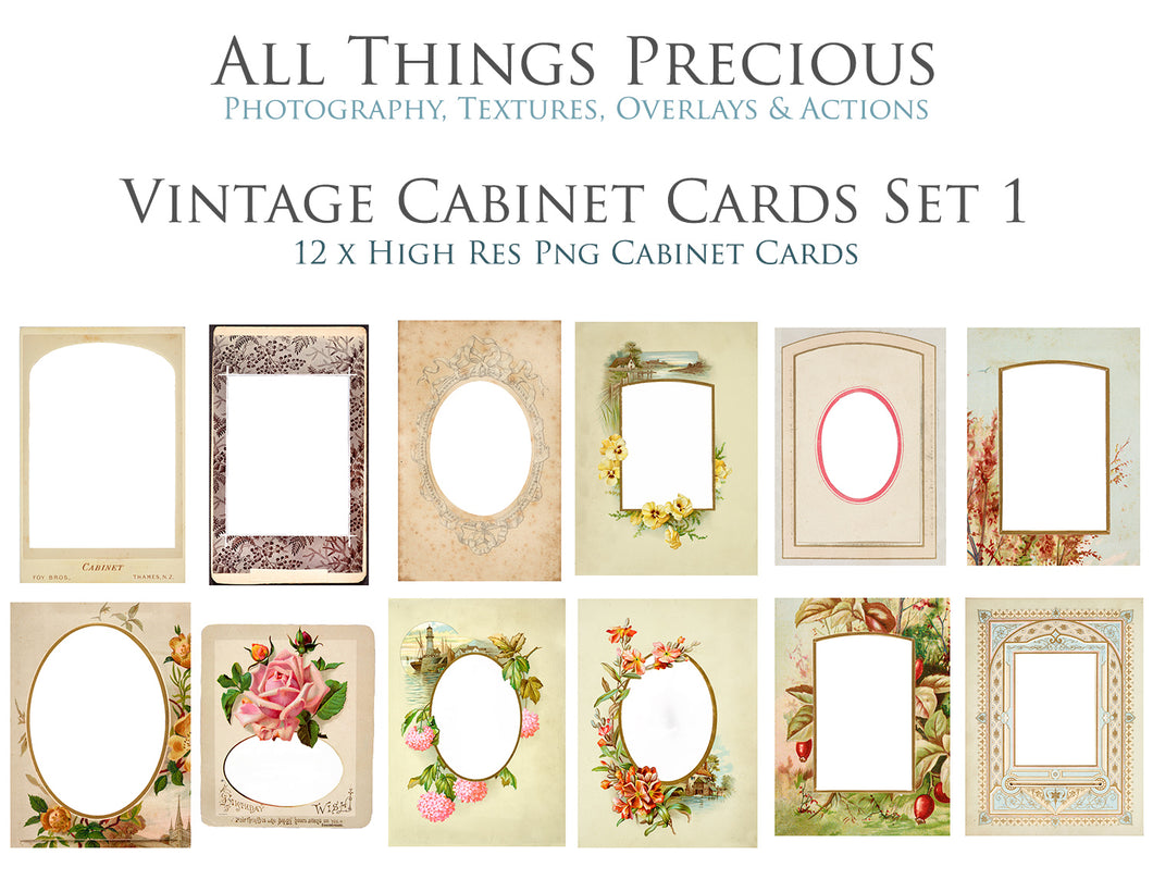 VINTAGE CABINET CARDS Set 1 - Clipart Frames