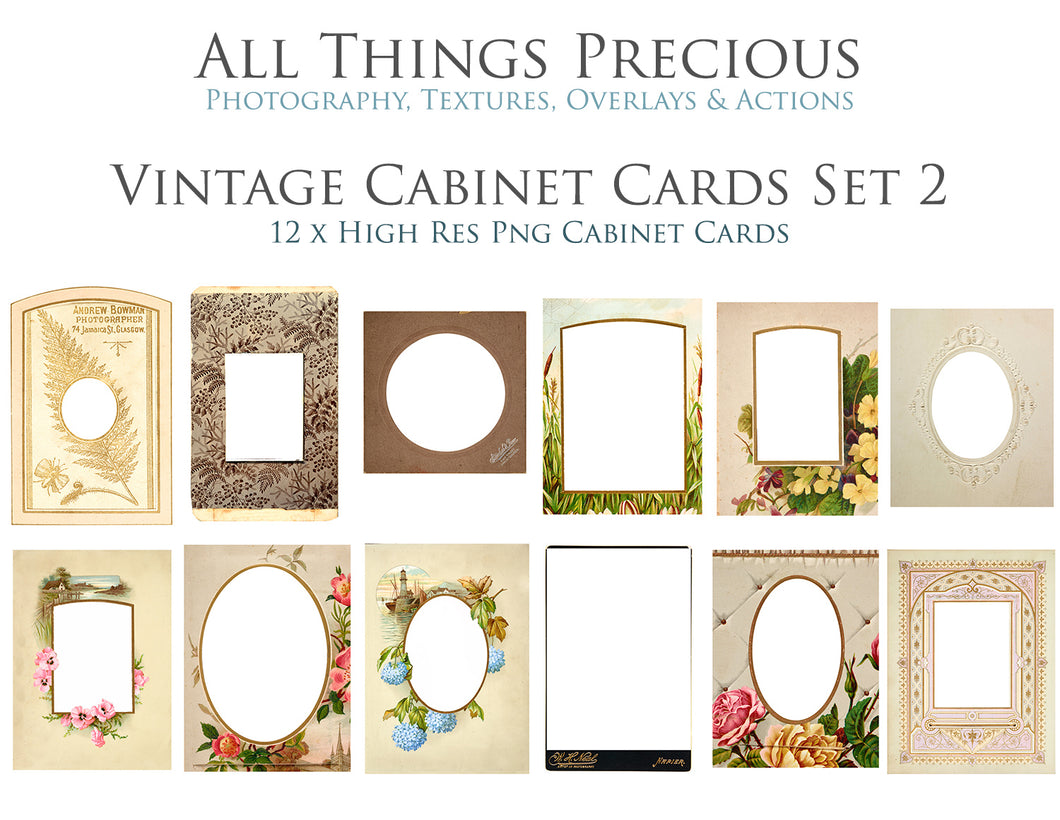 VINTAGE CABINET CARDS Set 2 - Clipart Frames