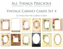 Load image into Gallery viewer, VINTAGE CABINET CARDS Set 4 - Clipart Frames
