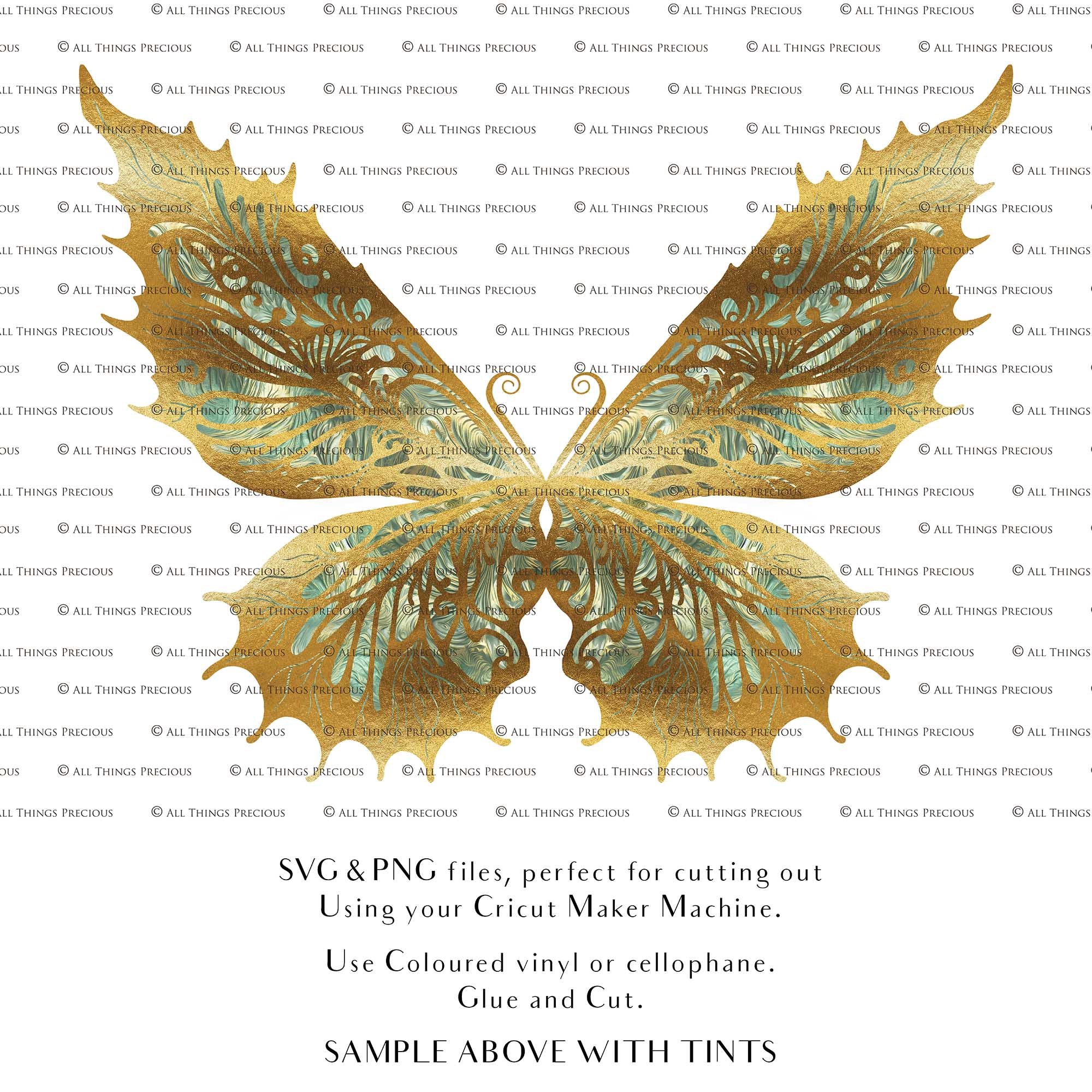 SVG & PNG Fairy Wing files for Cricut or Silhouette Cameo Cutting Machine. To create wearable fairy wings, in adult or children sizes.  Use this graphic design for Halloween Costumes, Fantasy or Cosplay or photography. Use as prints in weddings, engagements or baby shower invitations. for you to cut and assemble. 