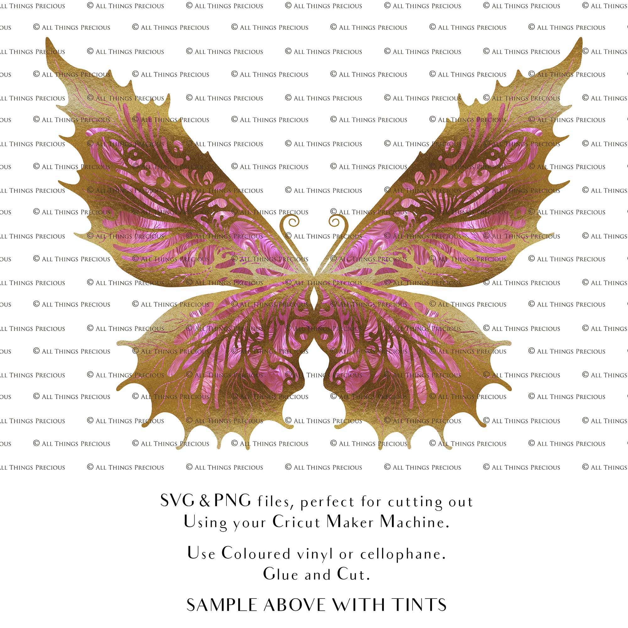 SVG & PNG Fairy Wing files for Cricut or Silhouette Cameo Cutting Machine. To create wearable fairy wings, in adult or children sizes.  Use this graphic design for Halloween Costumes, Fantasy or Cosplay or photography. Use as prints in weddings, engagements or baby shower invitations. for you to cut and assemble. 